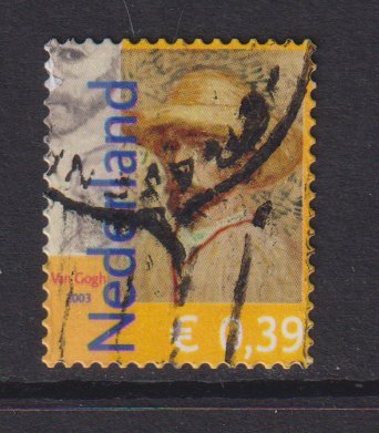 Netherlands  #1139  used 2003 van Gogh self-portrait 39c