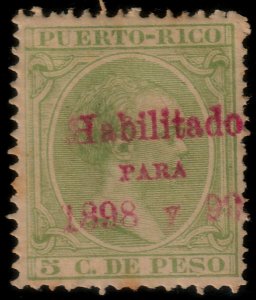 ✔️ US POSSESSIONS PUERTO RICO 1898 - ALFONSO XIII - SC. 164 MH