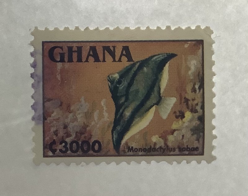 Ghana 1995 Scott 1839 used - 3000e,  Fish, Monodoctylus sabee