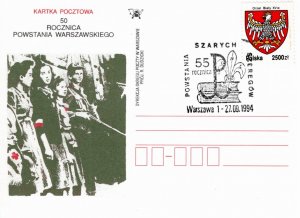 Poland 1994 postal card with Scout cancels