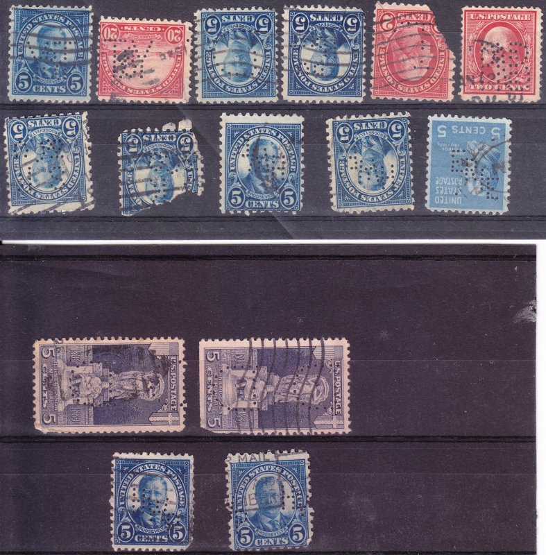 United States - Old Perfins - for the specialized collector!