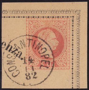 Austria Levant - 1873 - 5sld PC square cut - used - CONSTANTINOPEL cds Turkey
