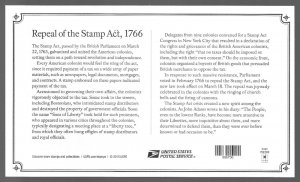 US 5064 - MNH Pane of 10. Repeal of the Stamp Act, 1766. FREE SHIPPING!!