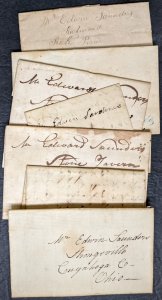 EDW1949SELL : USA 8 stampless folded letters Strongsville Ohio 1830s-1840s.