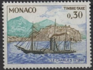 Monaco J62 (mh) 30c ship, “Charles III” in 1866 (1969)