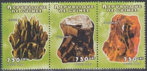 GUINEA Sc# 1499a-c  CPL MNH STRIP of 3 with VARIOUS MINERALS