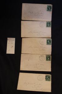 5 US covers fm Almont MI w/ O cancels on 158 or 184 (#1791)