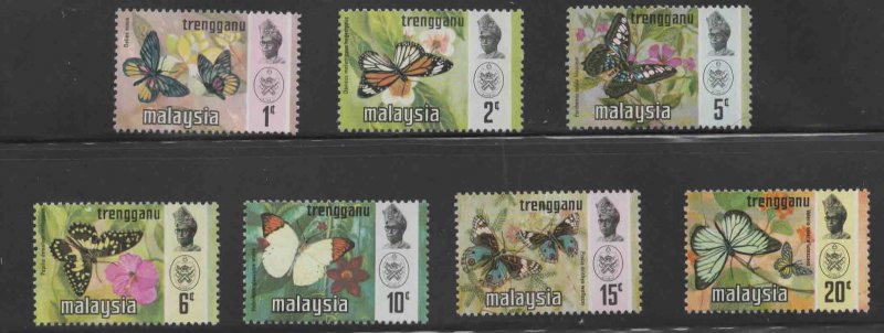 Malaysia Trengganu Scott 96-102 MNH** Butterfly stamp set