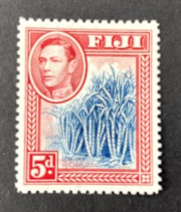 Fiji: 1938, King George VI definitive, 5d Blue and Scarlet, Mint