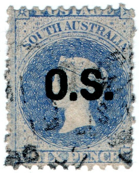 (I.B) Australia Postal : South Australia 6d OS (SG O4)