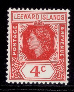 LEEWARD ISLANDS QEII SG130, 4c rose-red, NH MINT.