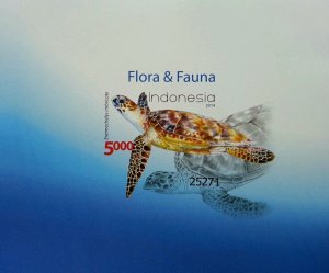 Indonesia Flora & Fauna 2014 Turtle Underwater Life Ocean Marine (imperf ms) MNH