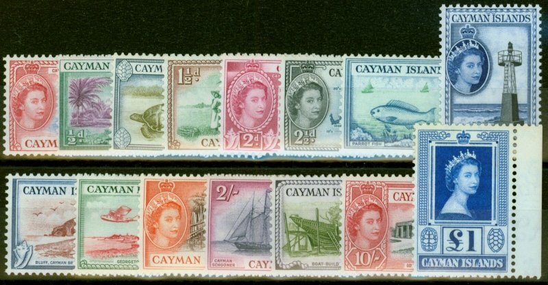 Cayman Islands 1953-59 Set of 15 SG148-161a Fine Mint Never Hinged