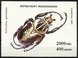 MADAGASCAR, BUG / INSECT, SOUVENIR SHEET NEVER HINGED