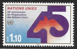 UN Geneva #189 1.10fr UN 45th Anniv - Dove In Silhouette ~ MNH