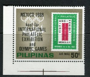 PHILIPPINES;  1968 early Mexico '68 issue Mint MNH Unmounted 50c.