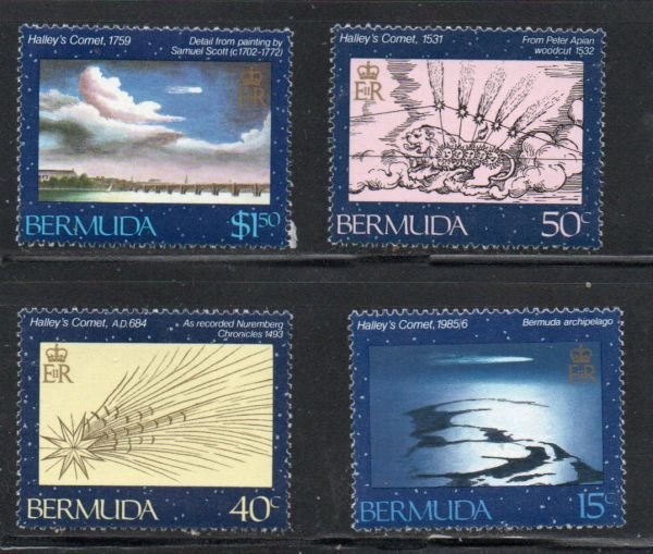 Bermuda Sc 478-81 1985 Halley's Comet stamp set mint NH