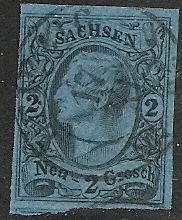 Saxony 11 Used 1855 King John Defin.