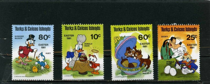 TURKS & CAICOS ISLANDS 1981 WALT DISNEY EASTER SET OF 4 STAMPS MNH 