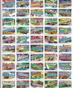 United States, 3561-3610, 34 cent Greetings FULL SHEET of 50