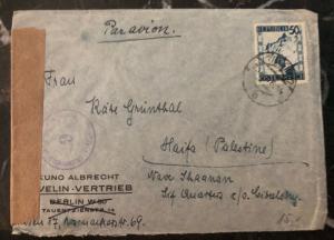 1946 Vienna Austria Allied Censored Cover To Haifa Palestine Post WW2