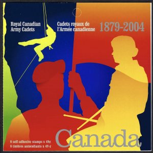 Canada #2025a 49¢ Royal Canadian Army Cadets (2004). Booklet of 8 stamps. MNH