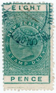 (I.B) New Zealand Revenue : Stamp Duty 8d (sheet-edge watermark)