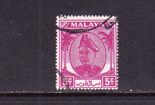 Malaya State-Selangor-Scott#95-used 5c rose violet-1952-5
