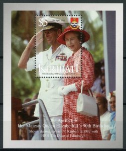 Kiribati Royalty Stamps 2016 MNH Queen Elizabeth II 90th Birthday Anniv 1v M/S