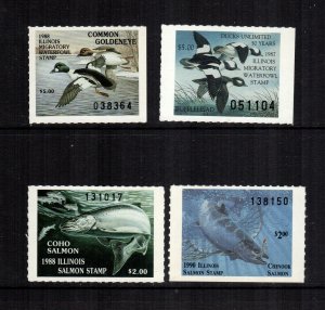 US 13-14 Illinois  state hunting fishing permits rw unused