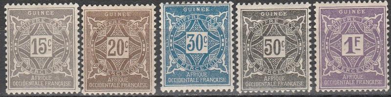 French Guinea #J18-21, J23 Unused CV $6.60 (A13697)