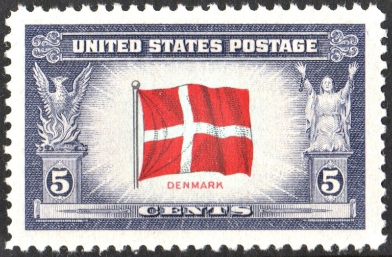 SC#920 5¢ Overrun Countries: Denmark Single (1943) MNH