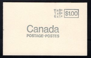 Scott BK70a, Cover C26, $1, pane of 18, Canada booklet postage stamps