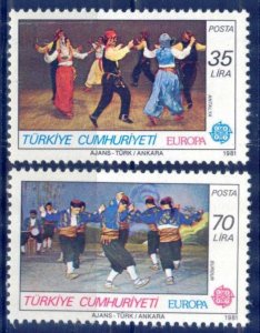 Turkey 1981 Europa CEPT Folklore Dancing Mi. 2546/7 MNH