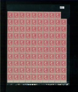 1918 United States Postage Stamps #527 Mint Near Full Sheet Plate No. 12018