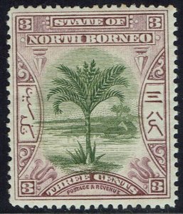 NORTH BORNEO 1897 SAGO TREE 3C PERF 14½ - 15