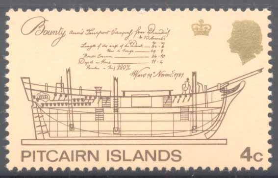 Pitcairn Islands ~ #100 ~ Plans of the Bounty ~ MNH