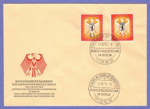 BER SC #9N116-7 1955 German Bundestag FDC 10-17-1955