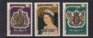 Penrhyn # 104a-c, Queen Elizabeth Coronation 25th Anniversary, NH, 1/2 Cat.