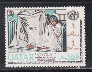 Qatar #134, WHO 20th Anniversary, Nurse & Baby, Mint NH, 1/3Cat.