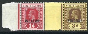 British Virgin Islands MR1-2 SG 78c, 79a MNH VF 1916-17 SCV $7.55*