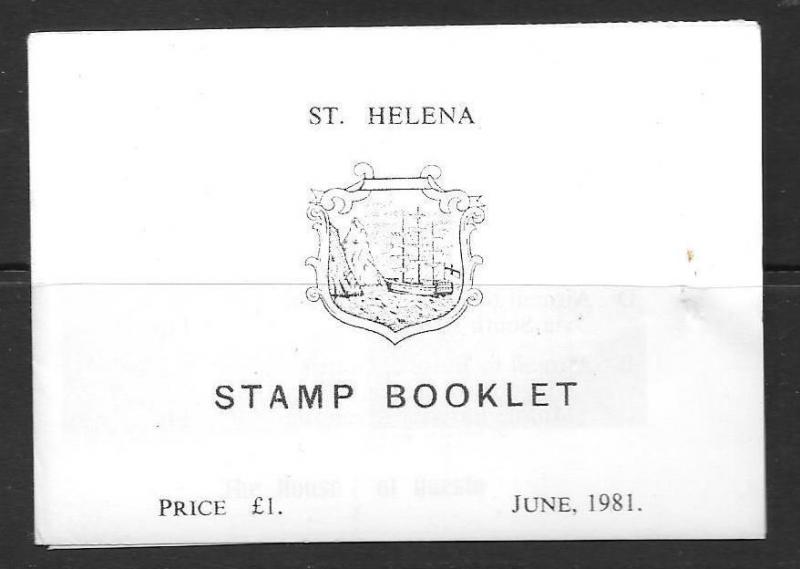 ST.HELENA SGSB4 1981 £1 BOOKLET CONTAINING 25p 591/2 IN BLOCKS OF 4  MNH 