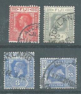 FIJI GV 4 values to 3d - AUCKLAND NZ cancels - paquebot use...............61564