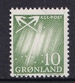 Greenland  #50  MNH  1963   northern lights  10o