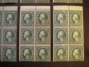 Scott 498e, 1c Washington, pane of 6 with tab, MNH Booklet Beauty