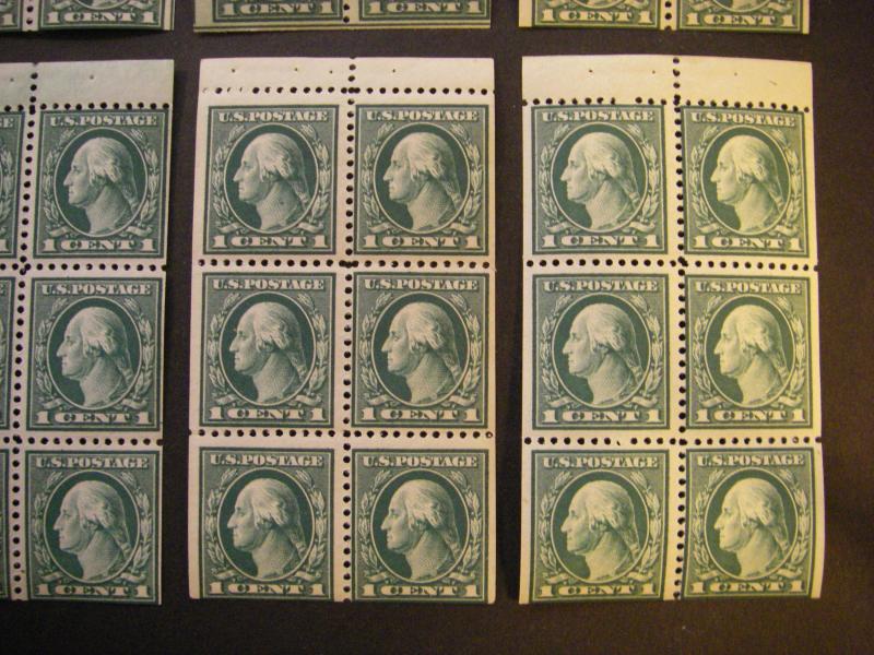 Scott 498e, 1c Washington, pane of 6 with tab, MNH Booklet Beauty