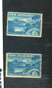 NEW ZEALAND #73-4 MINT FVF NO GUM #74 PAPER HR  Cat $66