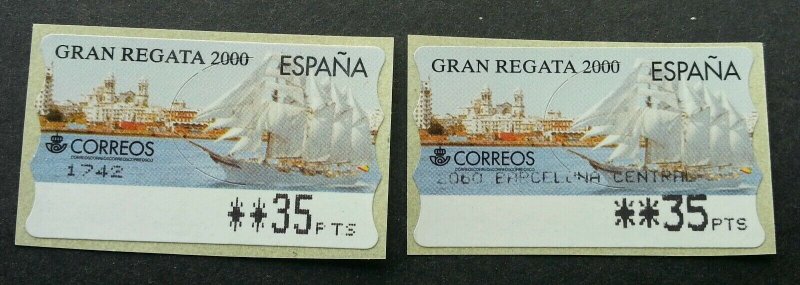 Spain ESPANA GRAN REGATA Ship 2000 ATM Sailboat (Frama Label stamp) MNH