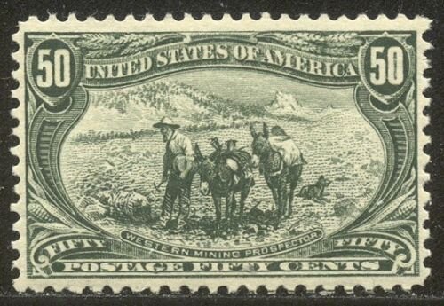 U.S. #291 CHOICE Mint VF NH w/ Cert - 1898 50c Trans-Mississippi  