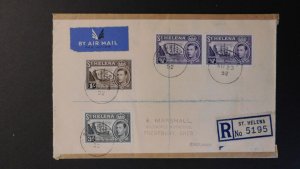 1952 Registered St Helena Airmail Cover St Helena to Prestbury Cheshire England